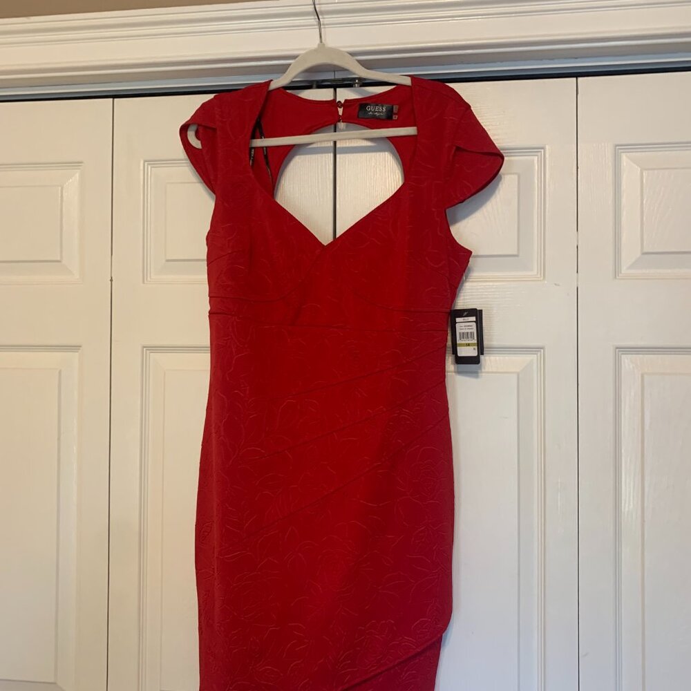 Guess Dress Belle Crimson Red Size 14 NWT